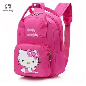 

HELLO KITTY Girls Backpack Cute Pink Bag Cartoon Student Backpack Polyester Waterproof Material Can Join The Party Backpack
