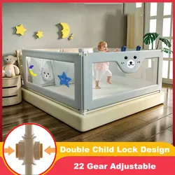 Barrière de clôture de lit pour barrières de sécurité pour bébé garde corps de sécurité parc pliable pour bébé sur clôture de lit pour enfant de 3 mois à 6 ans 