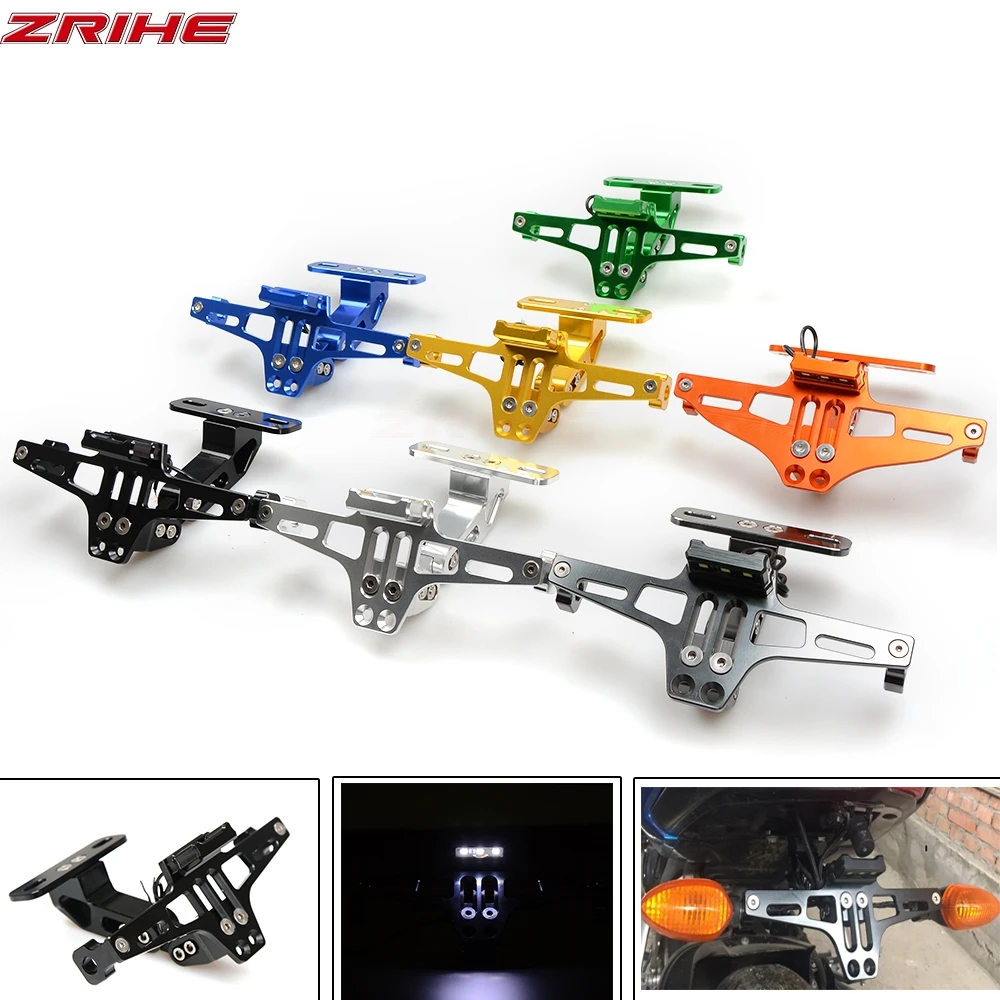 

Motorcycle License Plate Bracket Holder With LED Light For HONDA CBF 600 1000 SA 1000RR 1100XX CBR 125R 250R 250 MC19 MC22 300R