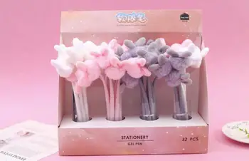 

creative soft plush animal gel pen cartoon neutral pen student prize pen office black writing pen promotion gift pen 32pc/lot