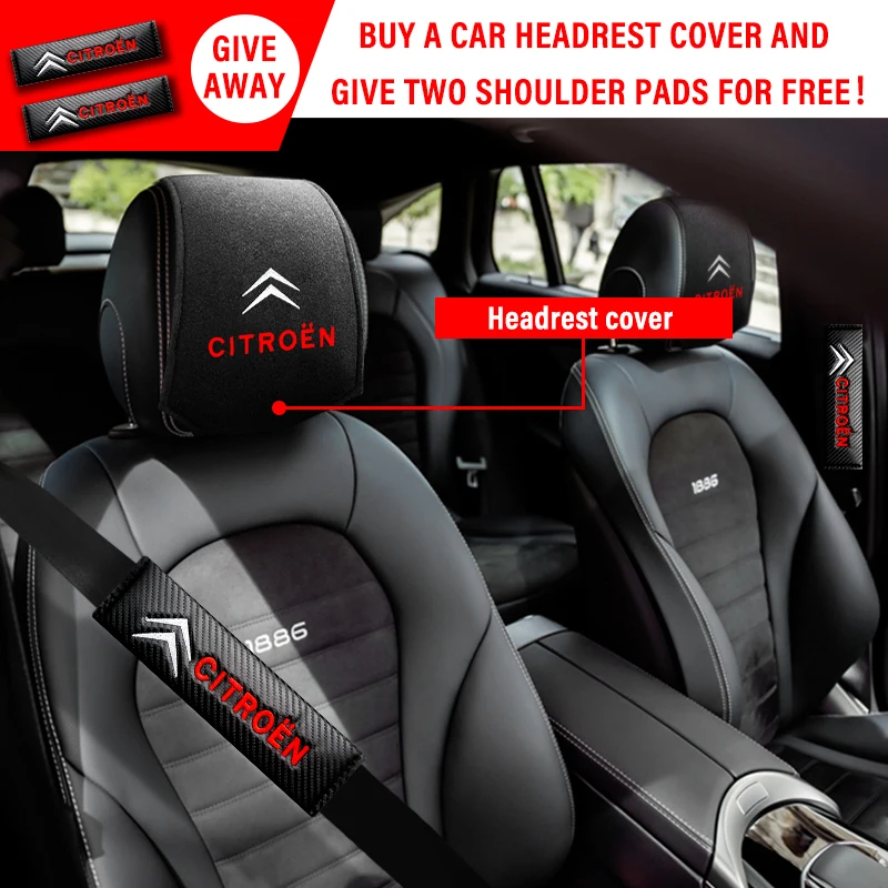 Car Headrest Protector Cover Shoulder Pad Seatbelt Interior For Citroen C4 C5 C3 C2 C1 C4L C6 Picasso Saxo C-ELYSEE VTS Cactus | Автомобили