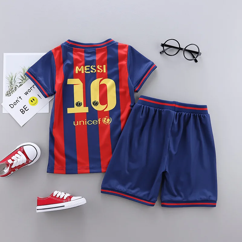 Summer Children Soccer Uniform Sports Set BOY'S Sports Training Suit Ball Uniform Two-Piece Set Childrenswear Performance Wear T