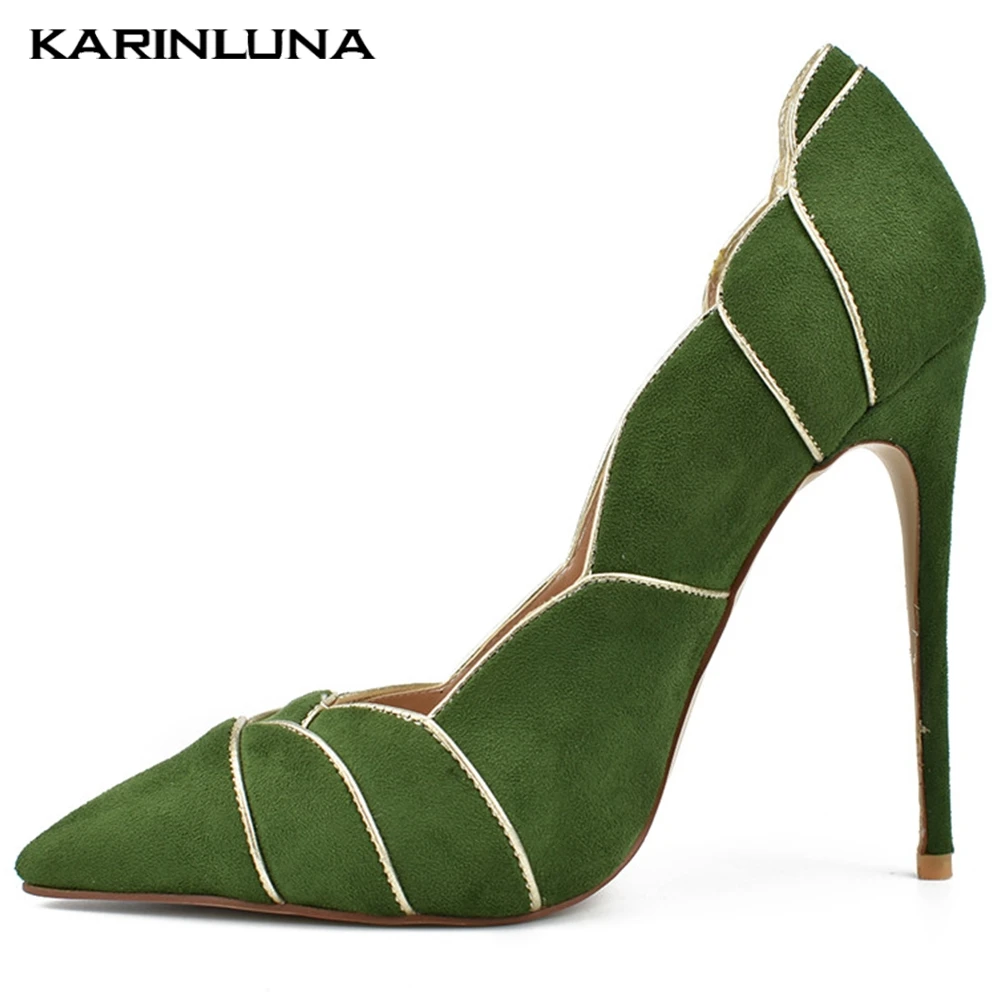 

Karinluna New Dropship Plus Size 43 Thin High Heels Women Shoes Woman Sexy Pointed Toe Slip Brand Lady Pumps Female