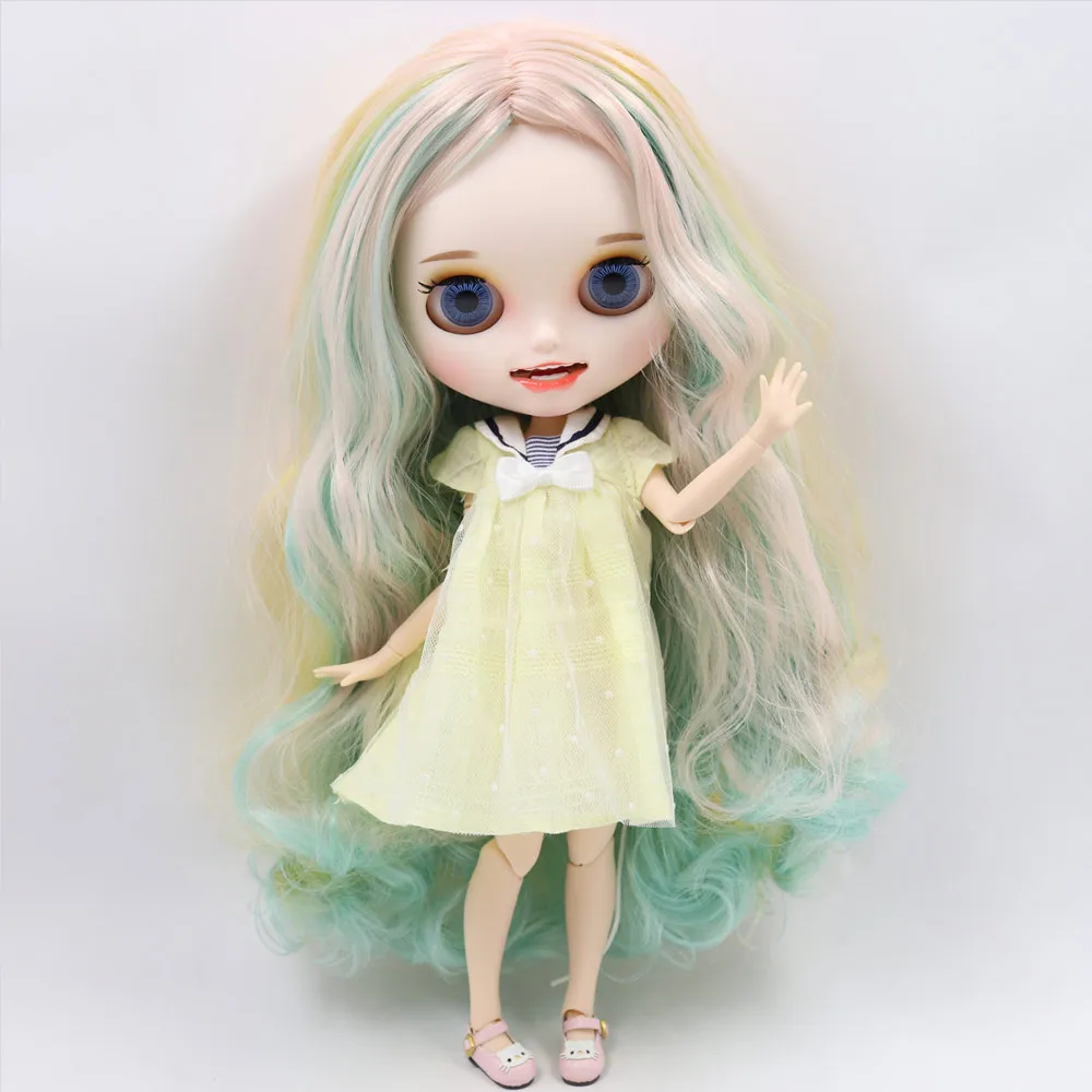 Ледяной обнаженный Blyth кукла No. BL4006/1200/2352 красочные волосы резные губы открытый рот матовая индивидуальные лицо соединение тела 1/6 bjd - Цвет: a set like pic