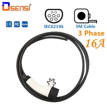 

OSENSI EV Plug IEC 62196-2 16A 3 Phase Power Supply Station Side Europe Standard Type 2 Male Electric Car Charger AC Charging