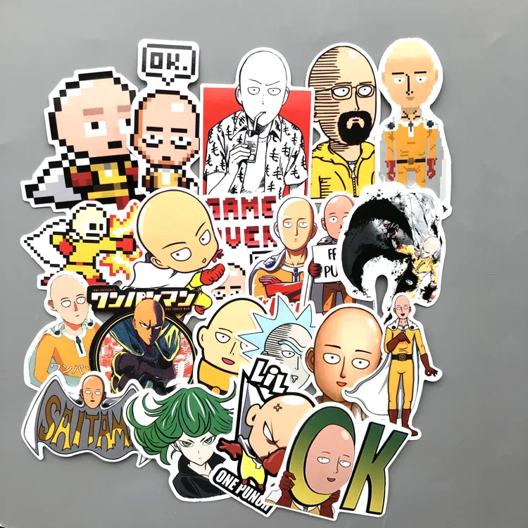 Короткая футболка с героями из японского аниме ONE PUNCH MAN/StickersFor ноутбук мотоцикл