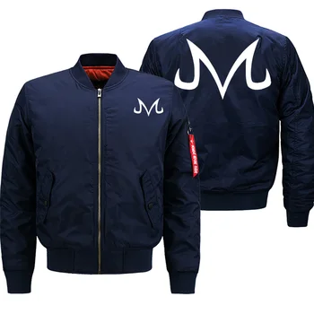 

Mens Bomber Jacket Military Style Streetwear Coats Men Dragon Ball Anime Print Outwear Hip Hop Thick Coats Motorcycle Streetwear