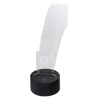 

1Pc Playing Card Shaped 3D Night Light Practical LED Lamp with Touch Control Colorful Visual Light for Home (USB Touch Type)
