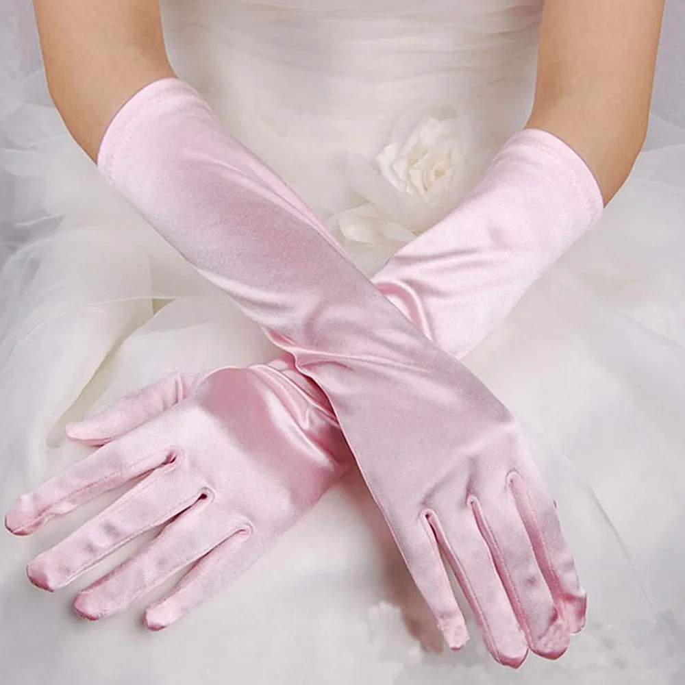 Модные эластичные перчатки с длинными пальцами, розовые, черные, вечерние, вечерние, нарядные, вечернее платье с корсетом, эластичные удобные перчатки для женщин