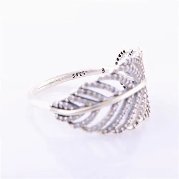 

Silver 925 Jewelry Light as a Feather Ring for Women Gift Real 925 Sterling Silver Rings free shipping R006