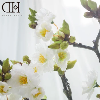 

Dream House DH Simulation Artificial Real Touch Fake Flowers Sakura Branch Green Plants Home Wedding Party Garden Decoration