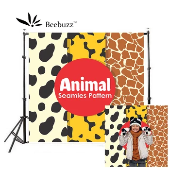 

Cartoon Animal Pattern Photography Backdrop Leopard Cow Pattern Photography Studio Photography Background