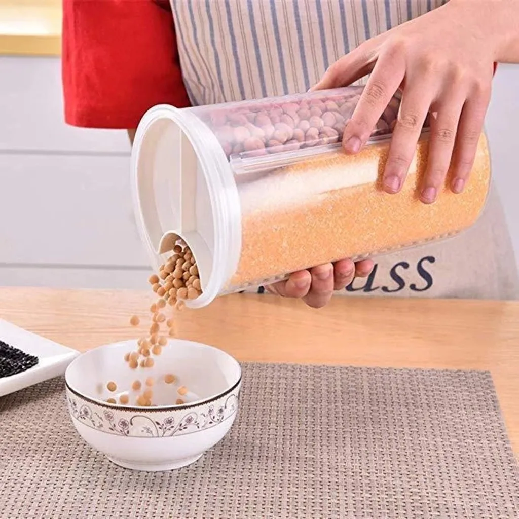 Прозрачный мульти-сетки кухонные контейнеры для хранения зерна зерновых контейнер для хранения сортировки риса коробка чехол с разделителем# ew