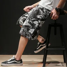 Свободные пляжные брюки мужские японские Ретро печатные модные спортивные брюки для отдыха дышащие быстросохнущие шорты для серфинга