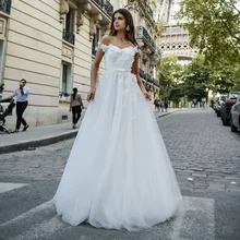 С открытыми плечами свадебное платье 2021 Очаровательное без