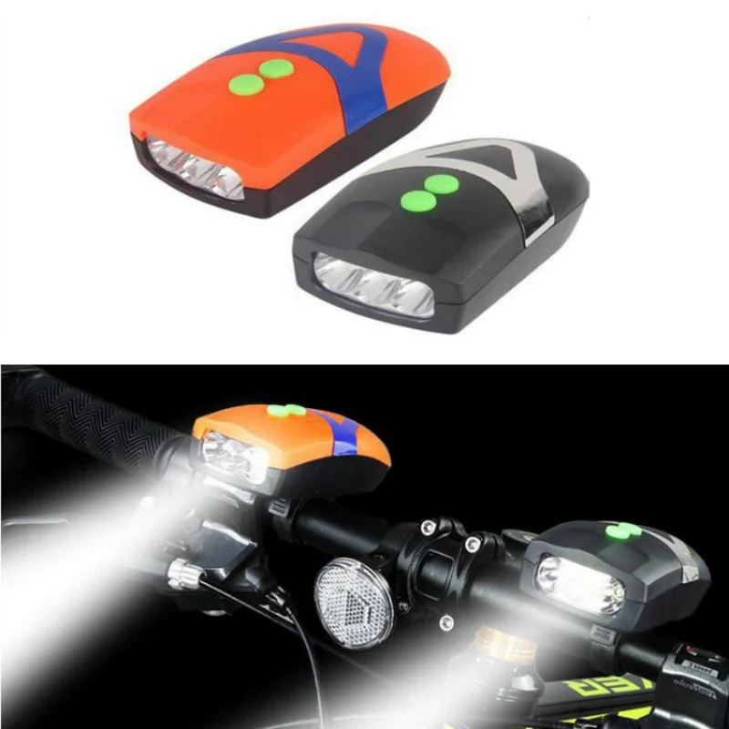 

2 In 1 Bicycle Bell Light Bicycle Headlight LED Bike Light Front With Bell Mountain Bike Headlamp 4-sounds Alarmed Speaker Campi