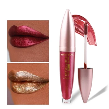 

12 Colors Shiny Matallic Lip Tint Waterproof Long Lasting Liquid Lipstick Glitter Pearl Lip Gloss Lip Makeup Cosmetic Hot
