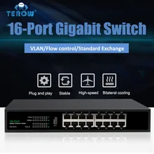 TEROW 16-Port 1000Mbps Gigabit Ethernet Switch VLAN RJ45 Active Enterprise Switch 32Gbps For Monitoring and Camera Power Supply TEROW 16-Port 1000Mbps Gigabit Ethernet Switch VLAN RJ45 Active Enterprise Switch 32Gbps For Monitoring and Camera Power Supply