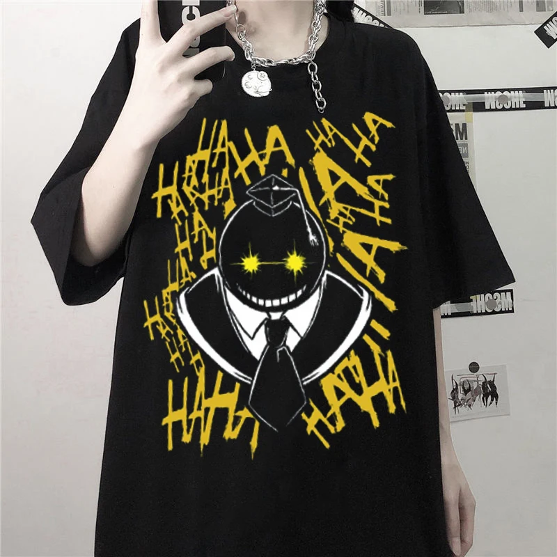 Nueva gótica pantalón corto Casual manga Tops camiseta Anime japonés Assassination Classroom camiseta de las mujeres de dibujos animados divertido Harajuku camiseta