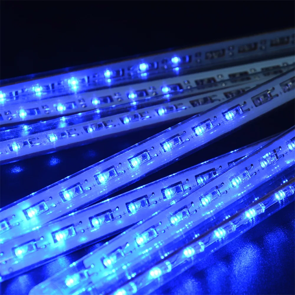 Blue AU PLUG Multi-color Strip Lights Meteor Shower Rain Tubes LED String Christmas Lights Wedding Garden Holiday Decorate Waterproof Light - Испускаемый цвет: Blue AU PLUG