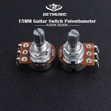 2pcs A500K /A250K Potentiometer Splined Small Pot Electric Guitar Bass Effect Amp Tone Volume 15mm Shaft Parts