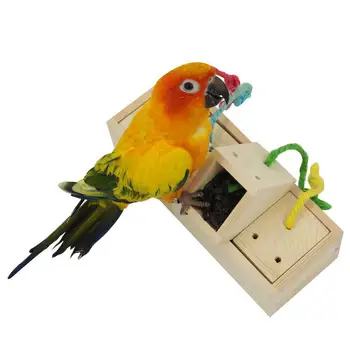 

Bird Toy Parrot Educational Toy Natural Raw Materials Feeder Intelligence Training Bird Supplies Bird Trick Tabletop Toys