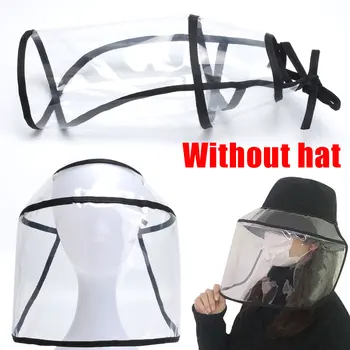 

Protective Transparent Mask Lightweight Monochrome Fisherman's Hat Protective Accessories&Face Protection Windproof Use All Hats