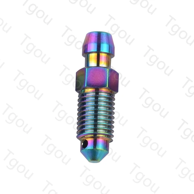 Tgou Titanium Bolt M8 M10 Pitch 1.0/1.25mm Motorcycle Brake Caliper Oil Drain Deflation Screws M8 Rainbow