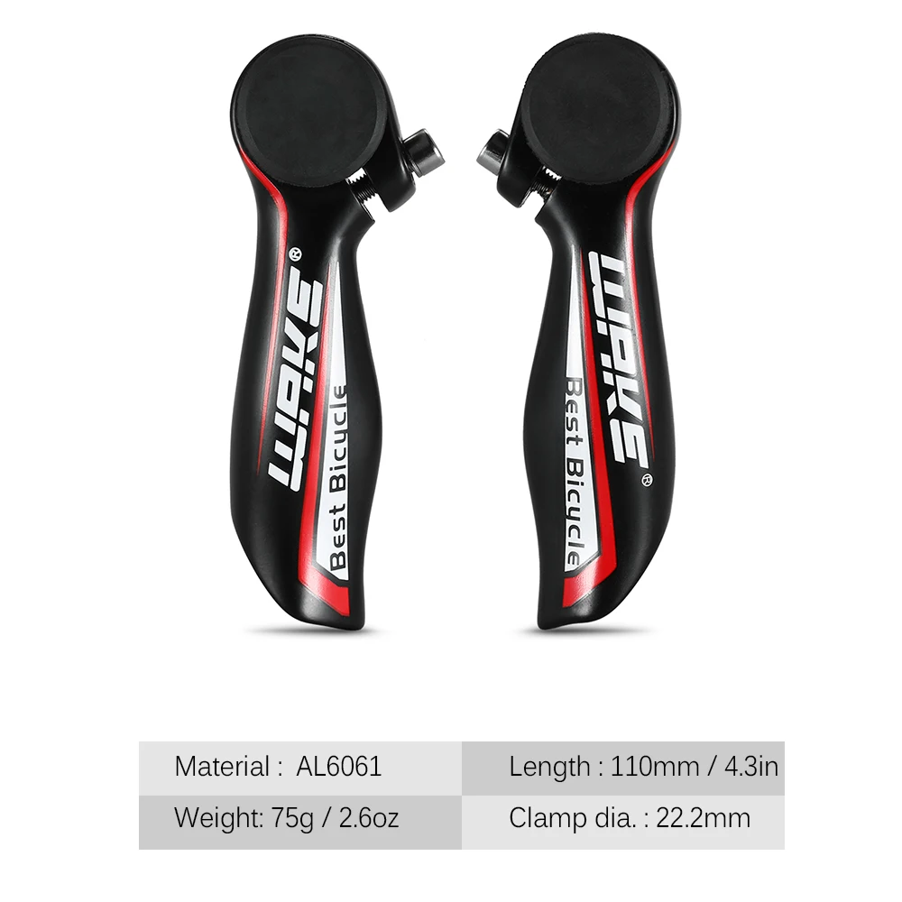 buy WAKE Alumimun Alloy MTB Bar End MTB Bike Handlebar End Bicycle Cycling Road Bike Parts 22.2MM Bike Bar End
