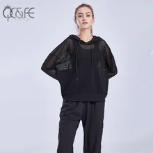 Весна стиль Свободные повседневные марлевые с капюшоном спортивные пальто блузка женская бег дышащий Йога Фитнес костюм с длинным рукавом