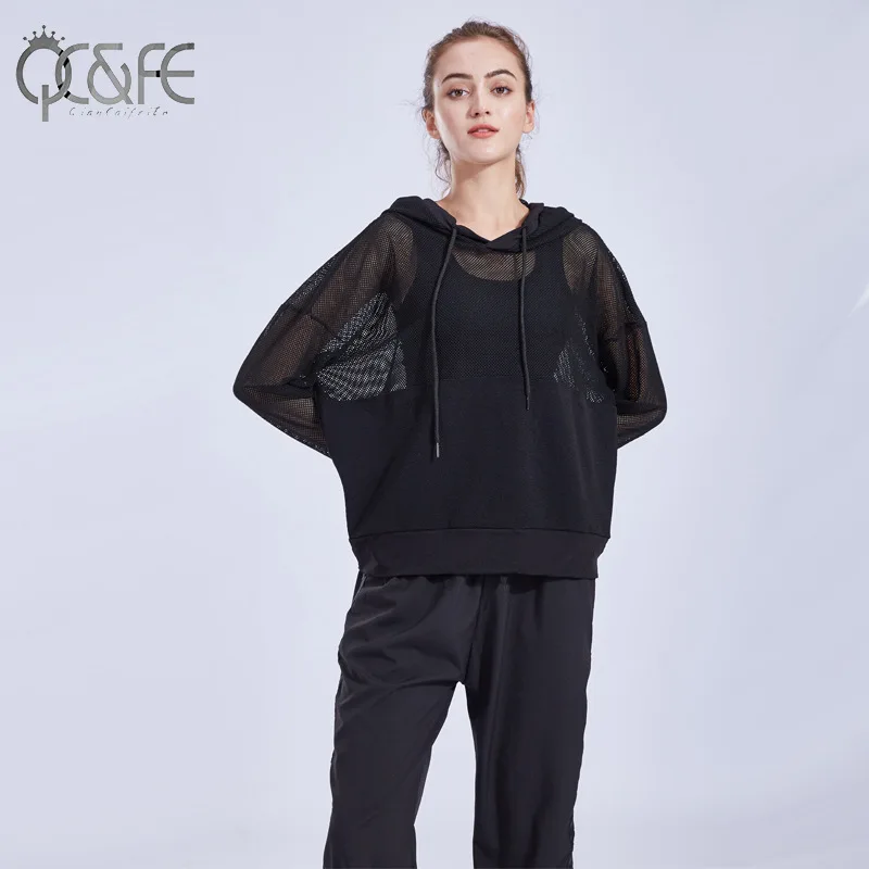 

Spring New Style Loose Casual Gauze Hooded Sports Coat Blouse Women's Running Breathable Yoga Fitness Suit Long Sleeve