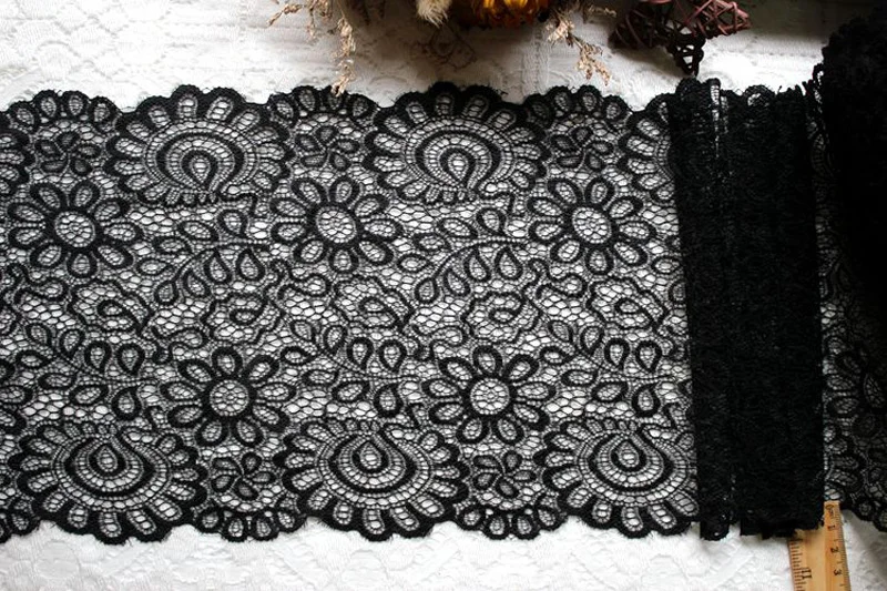 Elegant Lace Trim Black and White 6