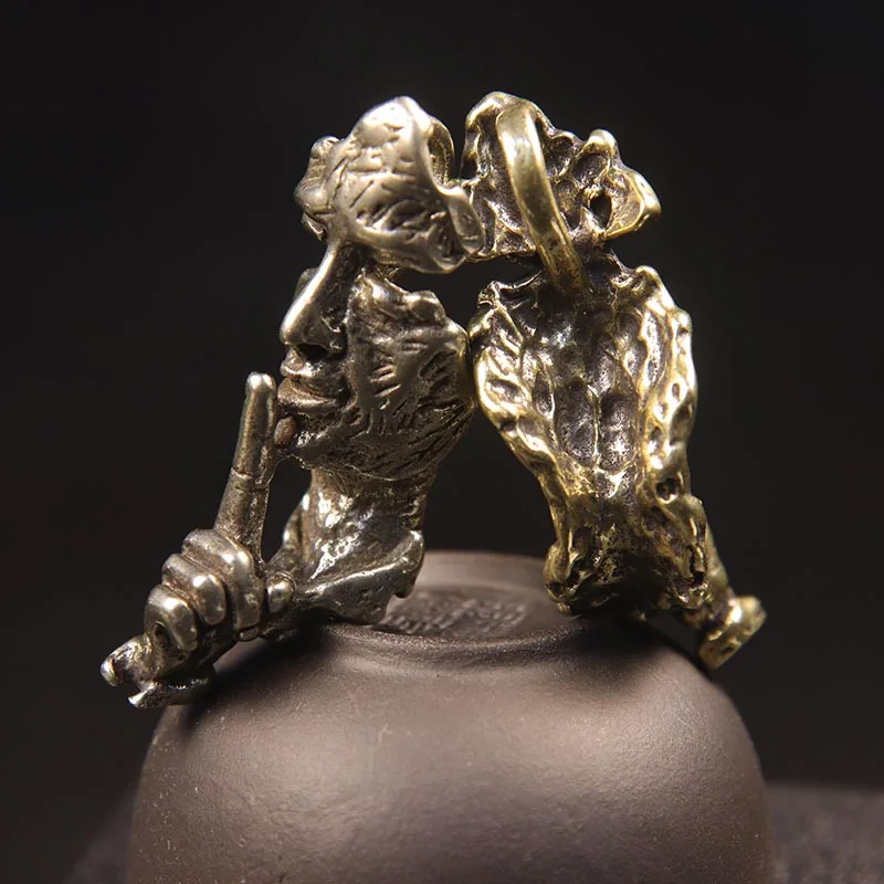 brass quiet keychain pendant (11)