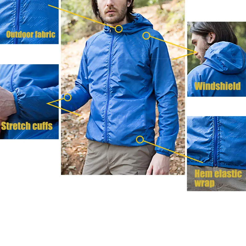 Outdoor Sun Protection Coat Anti-UV Rainproof Windproof Quick Dry Ultra-thin Women Men Jackets SEC88