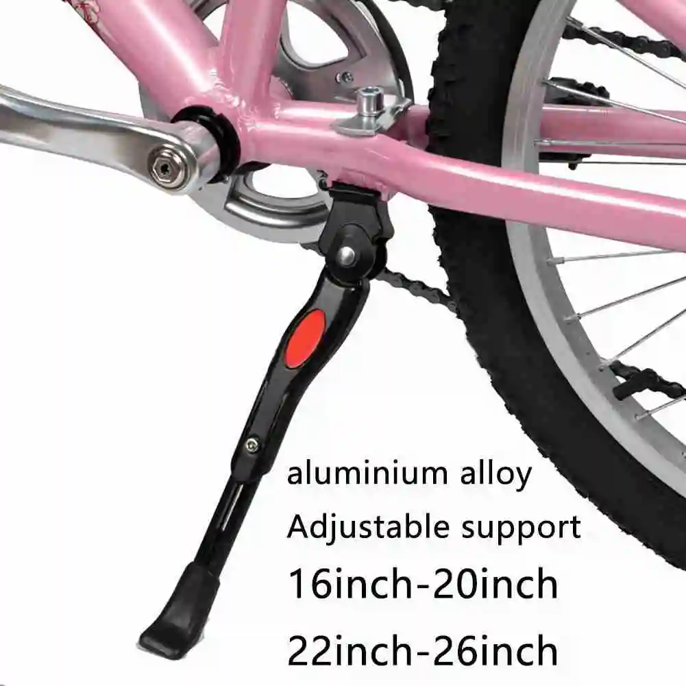 Suporte de pé para 16 Ajustável Bicicleta Kickstands 20 22 24 26 Polegada Mountain Bike Liga Alumínio Apoio Médio Lateral Pontapé - 18 3 Brinquedos e hobbies
