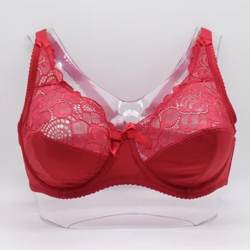 

Sexy Women Embroidery Semi-perspective Bra Underwired Adjustment Lingerie Underwear BH Top Size 34-48 B C D DD E Cup