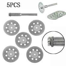 

5Pcs 22mm Mini Sharp Diamond Cutting Set Rotary Tool Cutting Disc Disks DIY Tools Accessories For .Dremel With Rod.