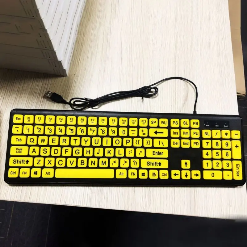 104-Keys компьютерная клавиатура 1,35 м кабель Эргономичный дизайн Проводная клавиатура USB интерфейс Plug And Play чистые клавиши