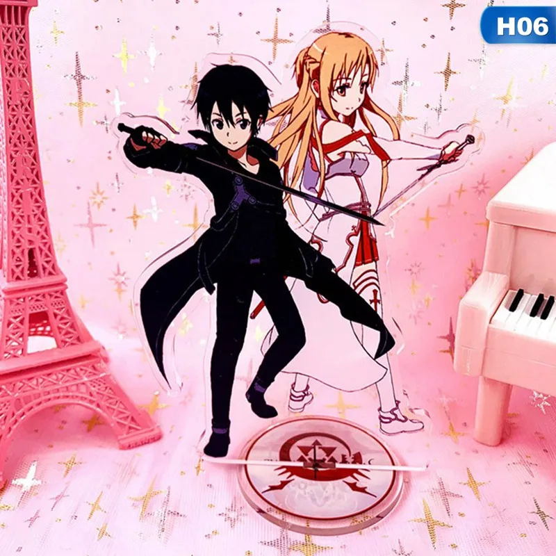 Sword Art Online Model Anime Cartoon Toys Yuuki Asuna Kirigaya Kazuto Acrylic Figure Christmas Gift Decoration - Цвет: H06