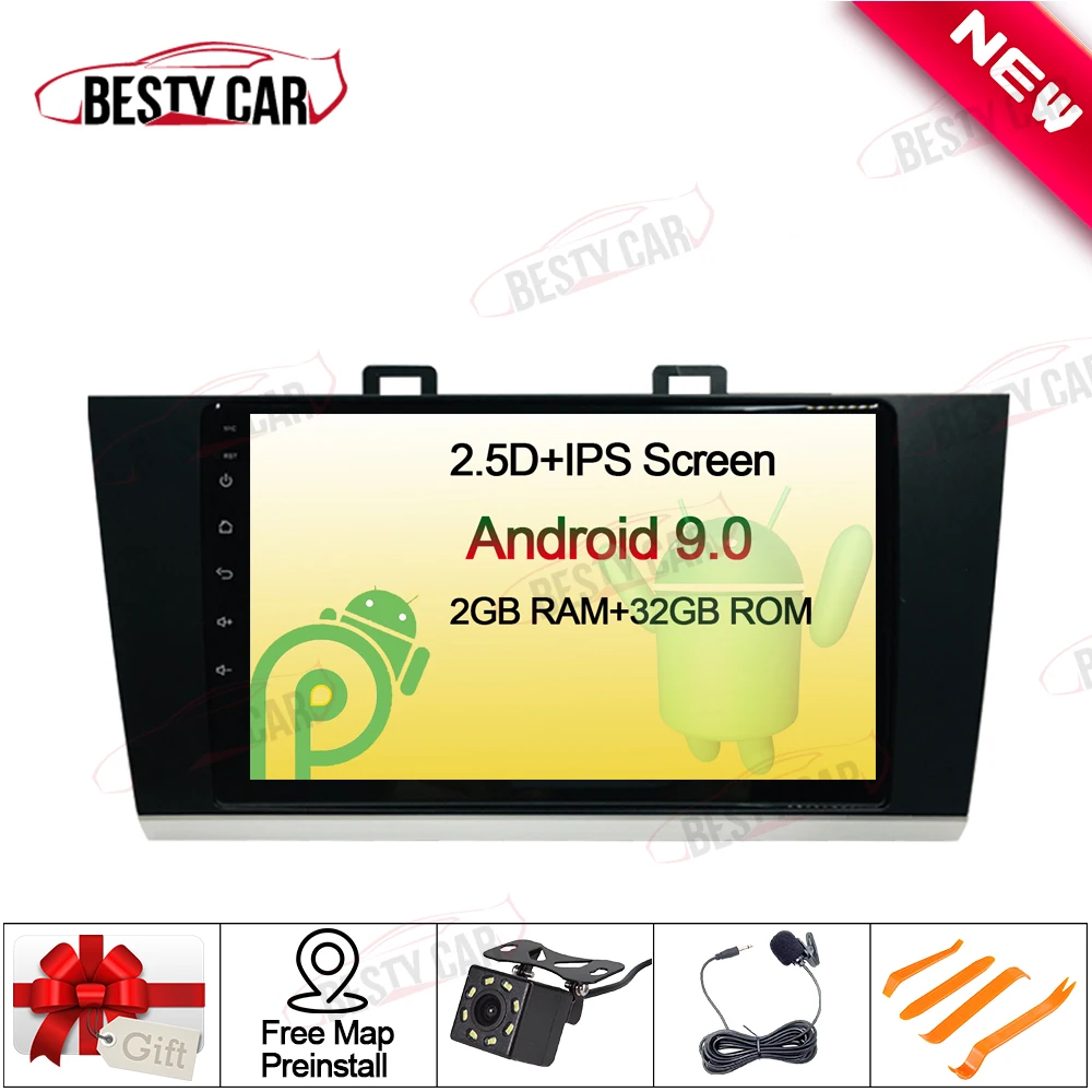9 &quotAndroid 0 Автомобильный мультимедийный плеер стерео радио gps навигация для Subaru