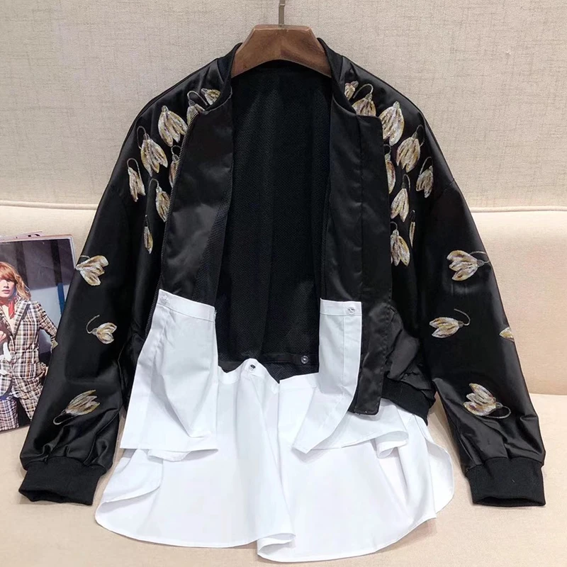 Famous Brand Jacket for Women High Quality Fashion Coat Floral Printed Elegant Party Jacket for Lady