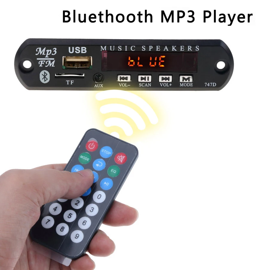 Kebidu Wireless Bluetooth USB MP3 Car FM Radio MP3 AUX Decoder Board Audio Module DC 5V 12V For Car Accessories For Phone samsung mp3 player