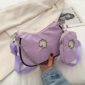 

Fashion Daisy Underarm Shoulder Bag Multi-function Women Nylon Chain Messenger Crossbody Handbag Pouch