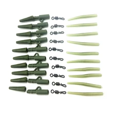 40 шт. рыболовные Карповые снасти свинцовые зажимы Рыболовный Инструмент длинный корпус q-образный быстросменный Вертлюг рукав против спутывания Pesca карп набор