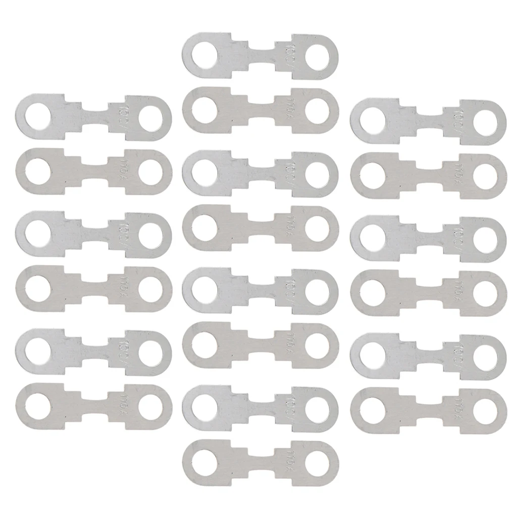 20 Pieces Car Flat Metal Fuse Strip For VW Audi SEAT Skoda Ford - 100A 110A