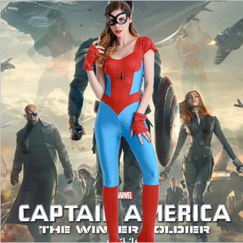 

New Style Europe And America Game Uniform Halloween Party Costume Character Play Superman Wonder Woman Spider-Man Clothing