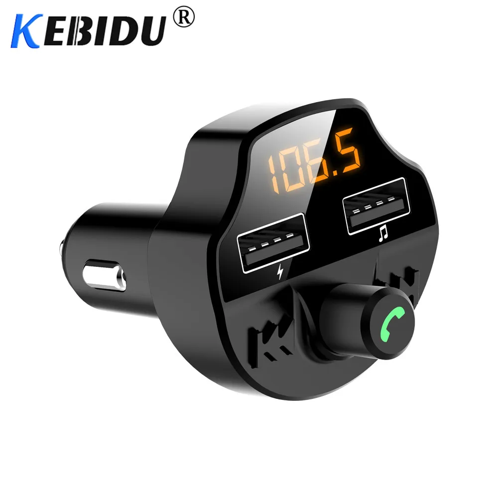 Kebidu 3.1A USB быстрое автомобильное зарядное устройство для телефона Bluetooth V5.0 fm-передатчик напряжение lcd беспроводной fm-модулятор Автомобильный MP3-плеер TF U диск