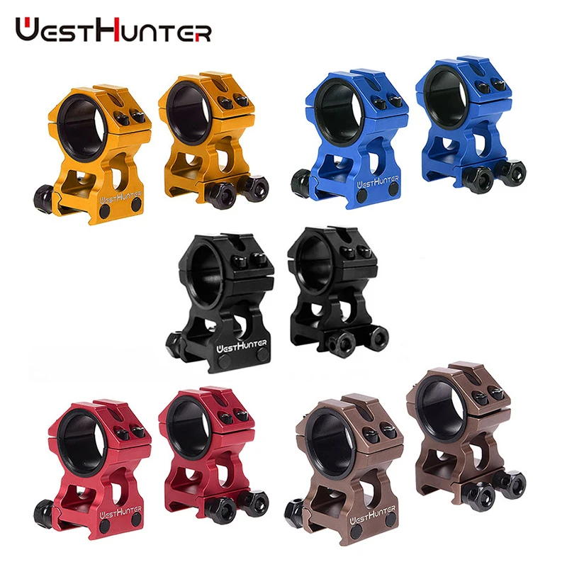 Rifle Scope Mount Ring Rifle Scope Mount Picatinny Rail Accessories WESTHUNTER Riflescope Mounts 20mm Picatinny Rail Universal Optical Sight Rings Fit 1inch 25.4MM/30MM Tube Hunting