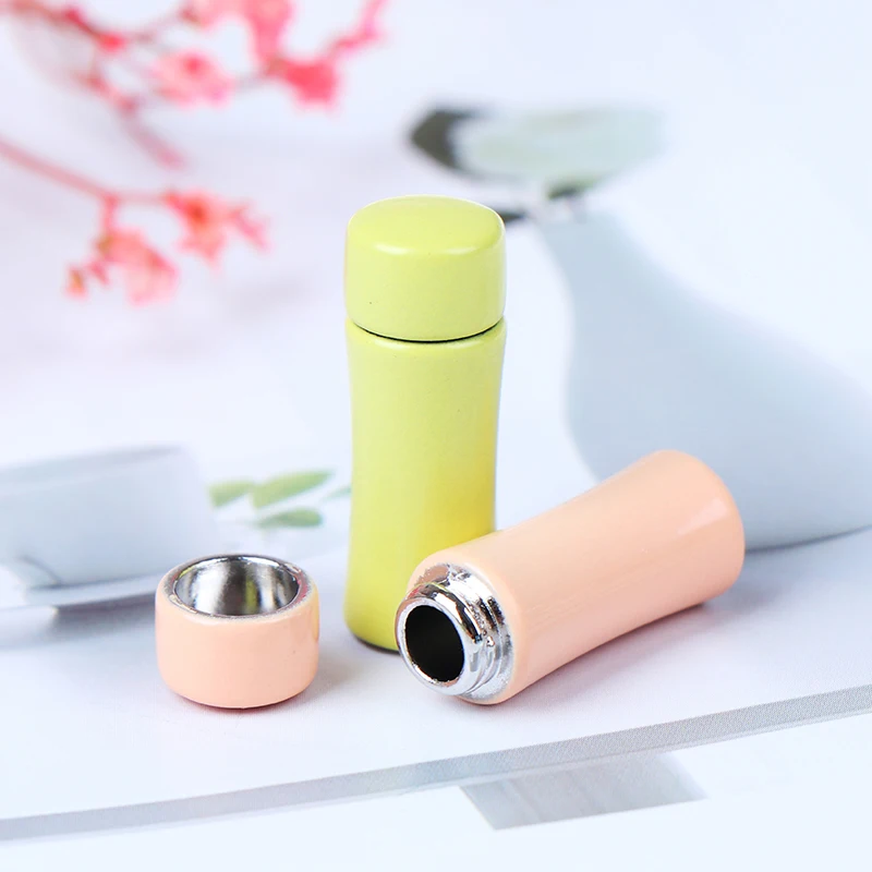 1:16 1:12 Dollhouse Metal High Vacuum cup Miniature Food Play Doll House Accessories Thermo Water Cup Doll House Decoration