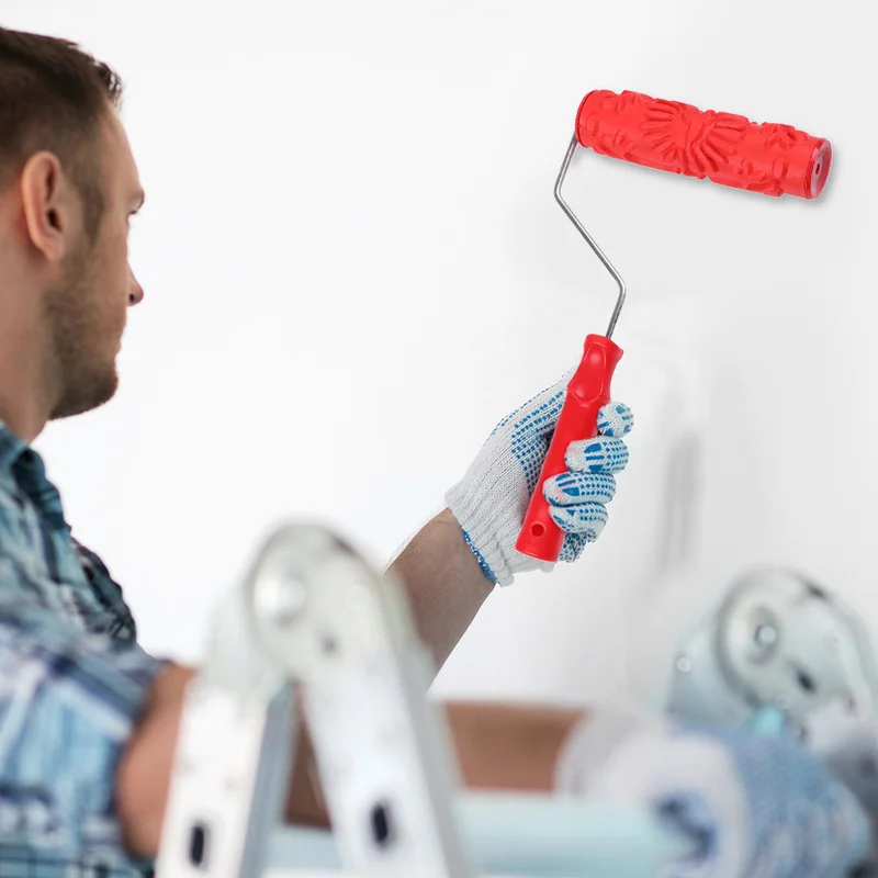 

2019 Rubber Patterned Paint Roller Wall Paint Tools Embossed Textured Decorative Wall Painting Roller Paint Maquina Para Pintar